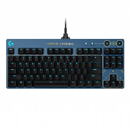 Teclado - Teclado Mecânico Gamer Logitech G Pro League of Legends Edition - G HUB - Padrão US - Switch GX Brown - RGB Lightsync - 920-010533