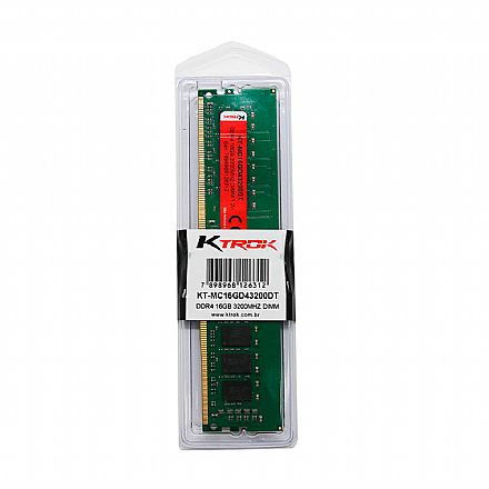 Memória para Desktop - Memória 16GB DDR4 3200MHz Ktrok- KT-MC16GD43200DT