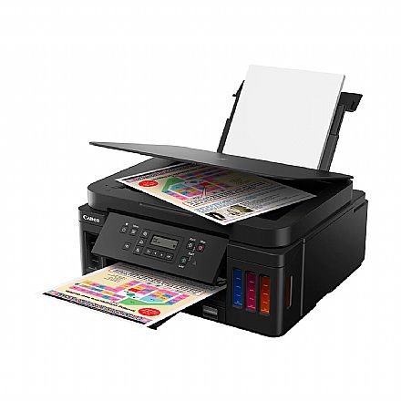 Multifuncional - Multifuncional Canon Mega Tank G6010 - Tanque de Tinta - Duplex Frente e Verso - USB, Ethernet, Wi-Fi - Impressora, Copiadora, Scanner