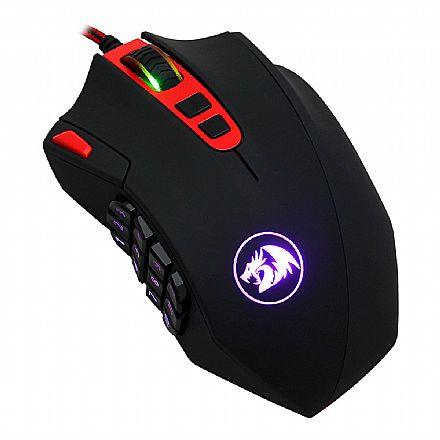 Mouse - Mouse Gamer Redragon Perdition 3 M901-2 - 12400dpi - 18 Botões - Ajuste de Peso - Iluminação RGB