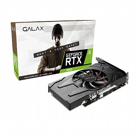 Placa de Vídeo - GeForce RTX 3050 8GB GDDR6 128bits - 1-Click OC Plus - GALAX 35NSL8MD5YBP - Selo LHR