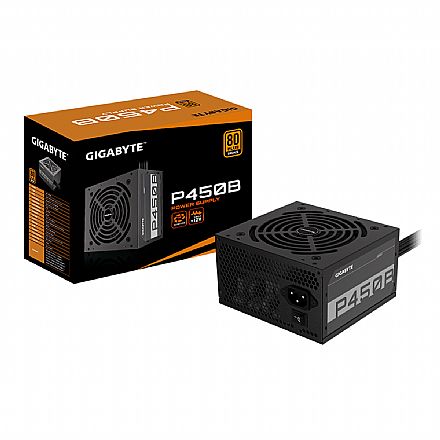 Fonte - Fonte 450W Gigabyte P450B - PFC Ativo - Eficiência 85% - 80 PLUS® Bronze - GP-P450B