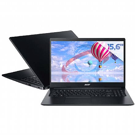 Notebook - Notebook Acer Aspire A315-34-C2BV - Intel Celeron N4020, RAM 12GB, SSD 256GB, Tela 15.6", Windows 11 - Preto