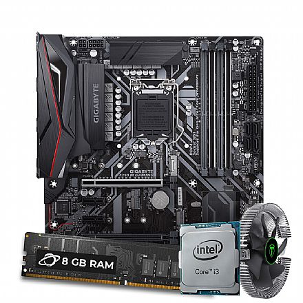 Kit Upgrade - Kit Upgrade Intel® Core™ i3 8300 + Gigabyte Z390 M GAMING + Memória 8GB DDR4