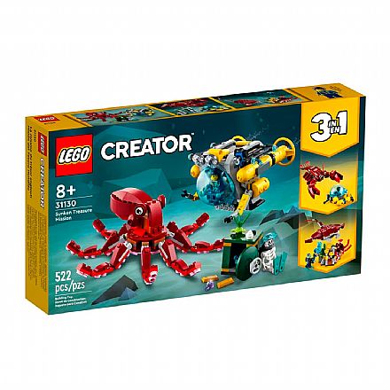 Brinquedo - LEGO Creator 3 em 1 - Missão do Tesouro Afundado - 31130