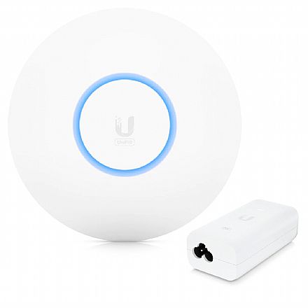 Roteador, Repetidor & Acess Point - Kit Access Point Ubiquiti UniFi® 6 Lite U6-LITE + Fonte Injetor PoE Ubiquiti - Wi-Fi 6 - Dual Band 2.4 GHz e 5 GHz - 1350Mbps