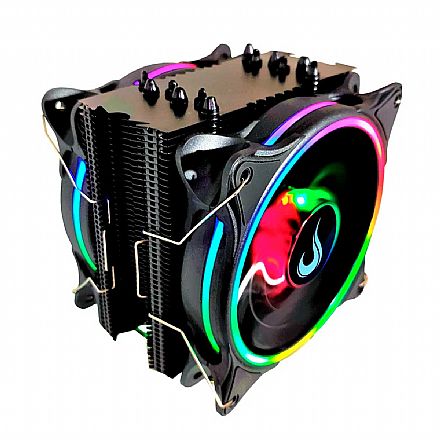 Cooler CPU - Cooler para Processador Rise Mode Winter Black ARGB- Intel / AMD - LED A-RGB - Preto - RM-ACW-01-ARGB