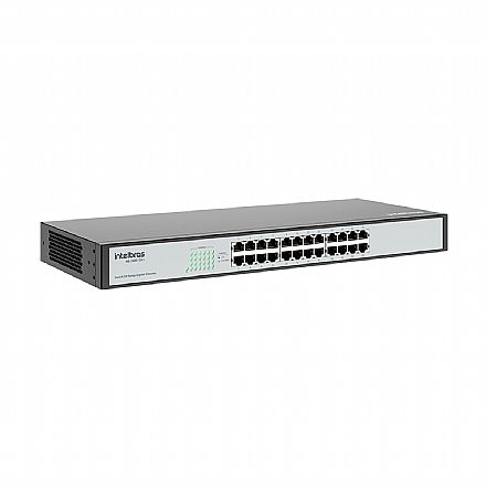 Rede Switch - Switch 24 Portas Intelbras SG 2400 QR+ - Gigabit