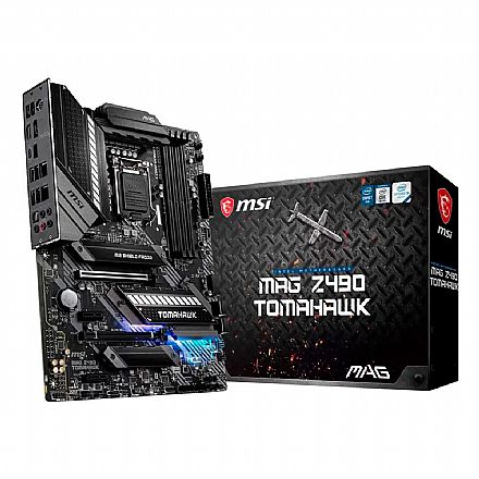 Placa Mãe para Intel - MSI Z490 MAG Tomahawk (LGA 1200 - DDR4 5000) - Chipset Intel Z490 - USB 3.2 - RGB - Slot M.2 - ATX