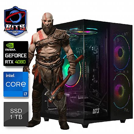 Computador Gamer - PC Gamer Bits 2024 - Intel i7 14700F, 32GB, SSD 1TB, Video GeForce RTX 4080