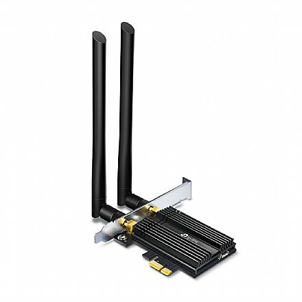 Placas e Adaptadores de rede - Placa de Rede Wi-Fi PCI Express TP-Link Archer TX50E AX3000 - Wi-Fi e Bluetooth - Dual Band 2.4 GHz e 5 GHz - 2 Antenas