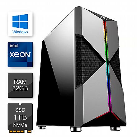 Servidor - Servidor Bits 2024 - Intel® Xeon E-2324G, RAM 32GB non-ECC, SSD 1TB NVMe, Windows Server 2019 Essentials