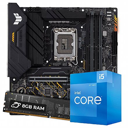 Kit Upgrade - Kit Upgrade Processador Intel® Core™ i5 12400 + Placa Mãe Asus TUF Gaming B660M-PLUS D4 + Memória 8GB DDR4