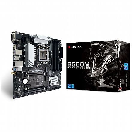 Placa Mãe para Intel - Biostar B560MX-E PRO (LGA 1200 - DDR4 4000 O.C) - Chipset B560 - USB 3.2 - Slot M.2 - Micro ATX