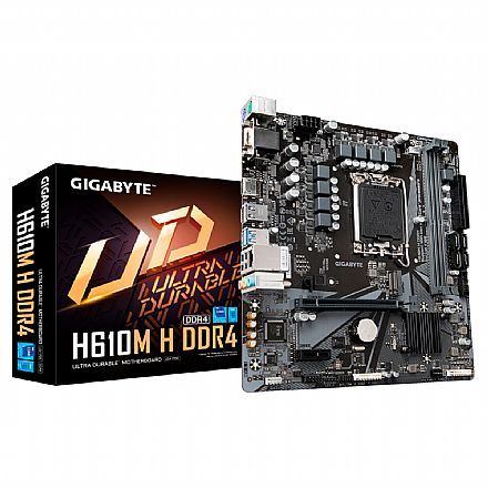 Placa Mãe para Intel - Gigabyte H610M H DDR4 (LGA 1700 - DDR4 3200) - Chipset H610 Express - USB 3.2 - Slot M.2 - Micro ATX