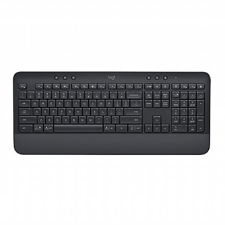 Teclado - Teclado sem Fio Logitech K650 Signature - Receptor USB Logi Bolt ou Bluetooth - Padrão US - Preto - 920-010911