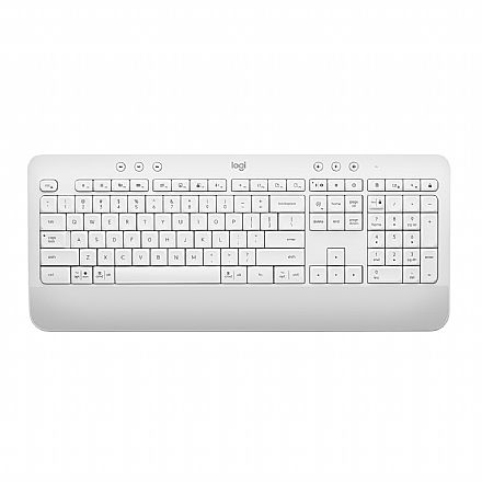 Teclado - Teclado sem Fio Logitech K650 Signature - Receptor USB Logi Bolt ou Bluetooth - Padrão US - Branco - 920-010965