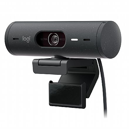 Webcam - Web Câmera Logitech Brio 500 - Videochamada e Gravações em Full HD - Microfone Duplo - 960-001412
