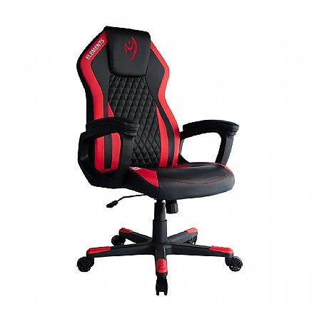 Cadeiras - Cadeira Gamer Elements Elemental Ignis - Balanço/Tilt de 40° - Preto e Vermelho - 63593