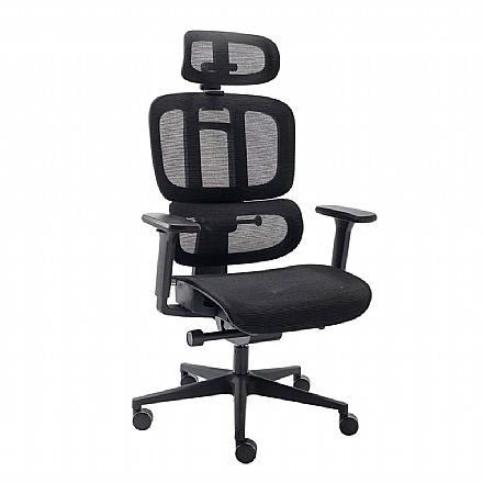 Cadeiras - Cadeira de Escritório Elements Sophy - 5 níveis de altura - Inclinação 150° - Preta - 70059