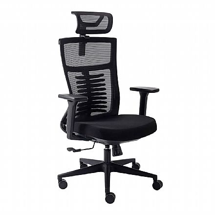 Cadeiras - Cadeira de Escritório Elements Vertta - 7 níveis de altura - Inclinação 150° - Preta - 70048