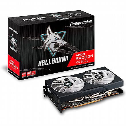 Placa de Vídeo - Placa de Vídeo AMD Radeon RX 6600 8GB GDDR6 128bits - PowerColor AXRX 6600 8GBD6-3DHL
