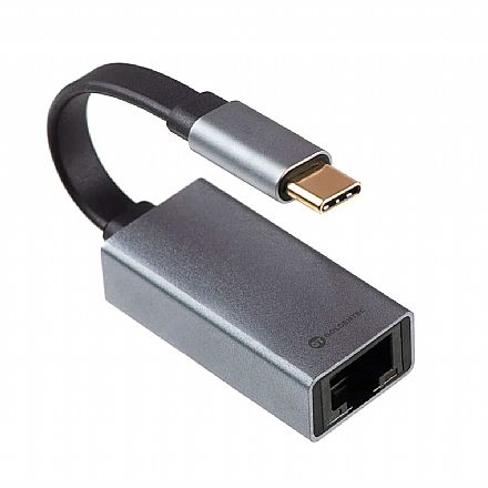Placas e Adaptadores de rede - Adaptador USB-C para RJ45 - Gigabit Ethernet - Goldentec GT-46509