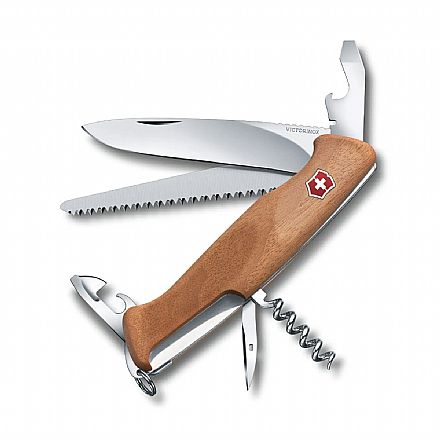 Ferramenta - Canivete Victorinox Ranger 55 Wood - 10 funções - Cabo de Madeira - Marrom - 0.9561.63