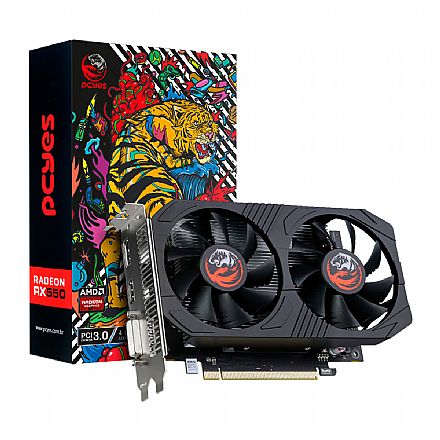 Placa de Vídeo - Placa de Vídeo AMD Radeon RX 550 4GB GDDR5 128bits - PCYes Dual Fan Graffiti PJRX5504GGR5DF