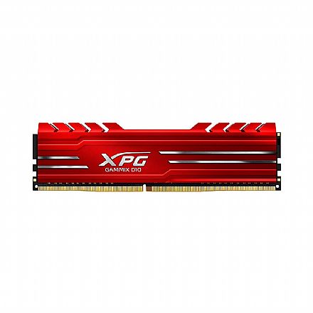Memória para Desktop - Memória 8GB DDR4 3200MHz Adata XPG Gammix D10 - CL16 - Vermelho - AX4U32008G16A-SR10