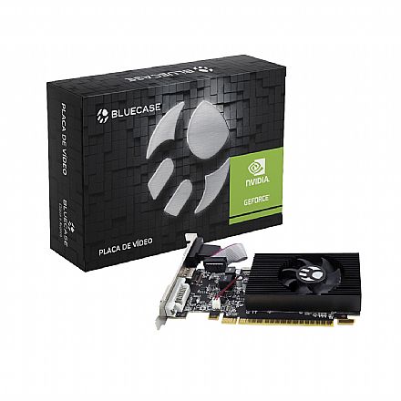 Placa de Vídeo - Placa de Vídeo GeForce GT G210 1GB GDDR3 64bits - Low Profile - Bluecase BP-G210-1GD3DBX
