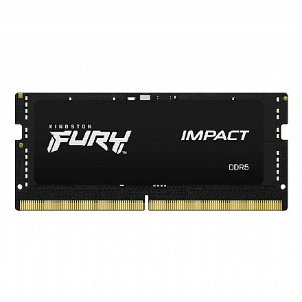 Memória para Notebook - Memória SODIMM 16GB DDR5 4800MHz Kingston Fury Impact - para Notebook - CL38 - KF548S38IB-16