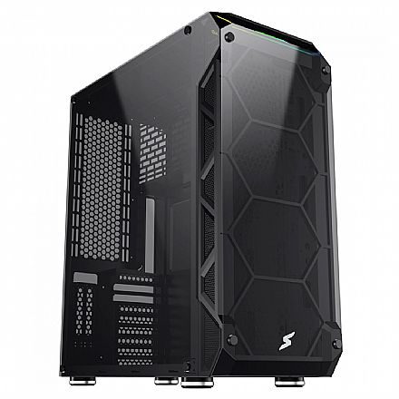 Gabinete - Gabinete Gamer Hercules - Lateral e Frontal em Vidro Temperado - USB 3.0 - Preto - TBS0004