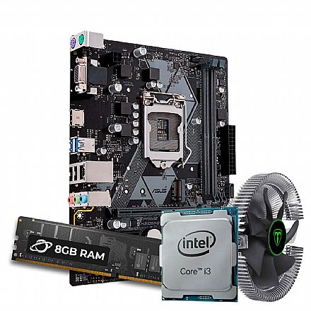 Kit Upgrade - Kit Upgrade Intel® Core i3 8100T + Asus Prime H310M-E R2.0/BR + Memória 8GB DDR4