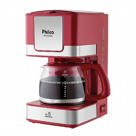 Eletroportáteis - Cafeteira Elétrica Philco PH16 Inox - 15 Cafezinhos - 550W - 127V - Vermelha - 053901023