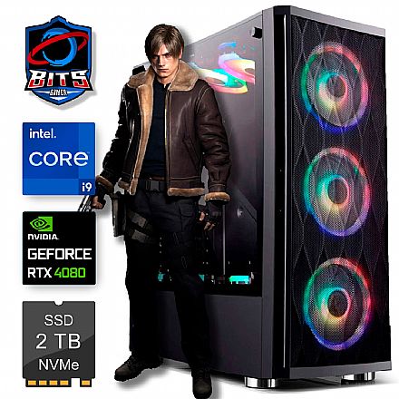 Computador Gamer - PC Gamer Bits 2024 - Intel i9 14900F, 64GB, SSD 2TB, Video GeForce RTX 4080