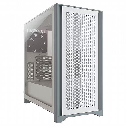 Gabinete - Gabinete Gamer Corsair 4000D Airflow - Lateral em Vidro Temperado - USB 3.1 - Mid Tower - Branco- CC-9011201-WW