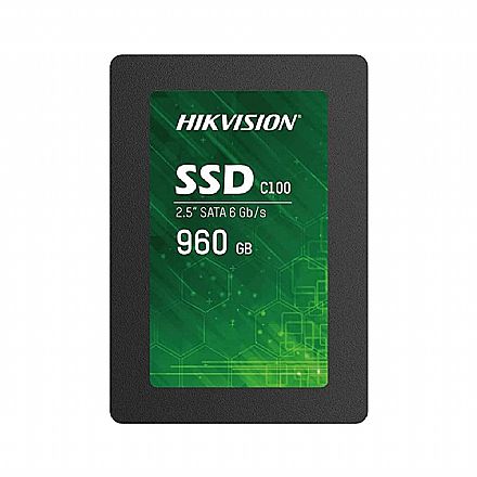 SSD - SSD 960GB Hikvision - SATA - Leitura 550MB/s - Gravação 480MB/s - 3D NAND - HS-SSD-C100