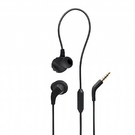 Fone de Ouvido - Fone de Ouvido Esportivo Intra-Auricular JBL Endurance Run 2 - com Microfone - Resistente a Água - Ponteiras Magnéticas - Conector P2 - Preto - JBLENDURRUN2BLK