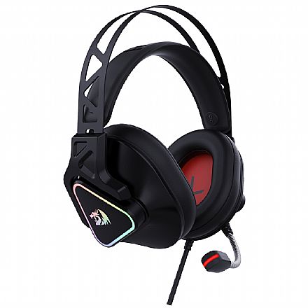 Fone de Ouvido - Headset Gamer Redragon Cadmus H370 - RGB - com Microfone - 7.1 Canais - Conector USB - Preto