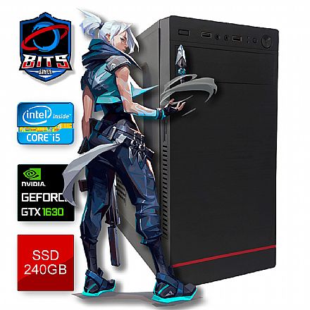 Computador Gamer - PC Gamer Bits Craft - Intel Core i5, 8GB, SSD 240GB, Nvidia Geforce GTX 1630, CSGO, Rainbow 6, Fortnite, Valorant, Apex, Minecraft, Lol