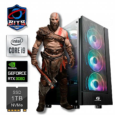 Computador Workstation - PC Gamer Bits 2024 - Intel® Core i9 10900F, RAM 32GB, SSD 1TB NVMe, GeForce RTX 3080