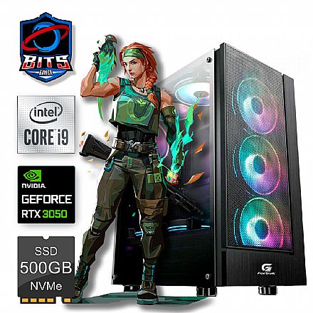 Computador Gamer - PC Gamer Bits 2024 - Intel® Core i9 10900F, RAM 16GB, SSD 500GB, GeForce RTX 3050