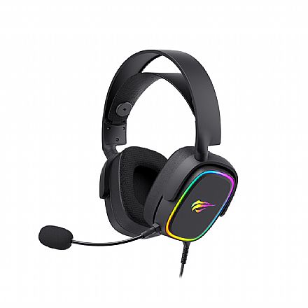 Fone de Ouvido - Headset Gamer Havit H2035U - Driver de 50 mm - RGB - Conector USB - Preto - HVGMH-H2035U-BK