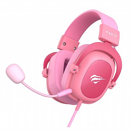 Fone de Ouvido - Headset Gamer Havit H2002D - Conector P2 - Rosa - HVGMH-H2002d-PK