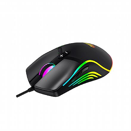 Mouse - Mouse Gamer Havit MS1026 - 6400dpi - 7 Botões - Iluminação LED - Preto - HVMS-MS1026-BK