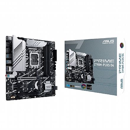 Placa Mãe para Intel - Asus Prime Z790M-PLUS D4 (LGA 1700 - DDR4 5333 O.C) - Chipset Z790 - USB 3.2 - Slot M.2 - Micro ATX