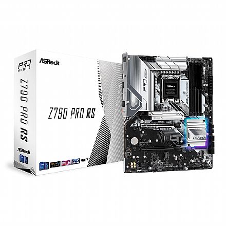 Placa Mãe para Intel - ASRock Z790 Pro RS (LGA 1700 - DDR5 7200 O.C) - Chipset Intel Z790 - USB 3.2 - Slot M.2 - ATX