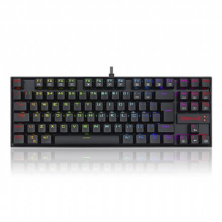 Teclado - Teclado Mecânico Gamer Redragon Kumara Pro - ABNT2 - Switch Azul Magnetico - Iluminação RGB - Preto - K552RGB-PRO PT-BLUE