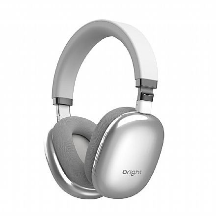 Fone de Ouvido - Fone de Ouvido Bluetooth Bright Pilot - com Microfone - Drivers 40mm - Branco - FN587